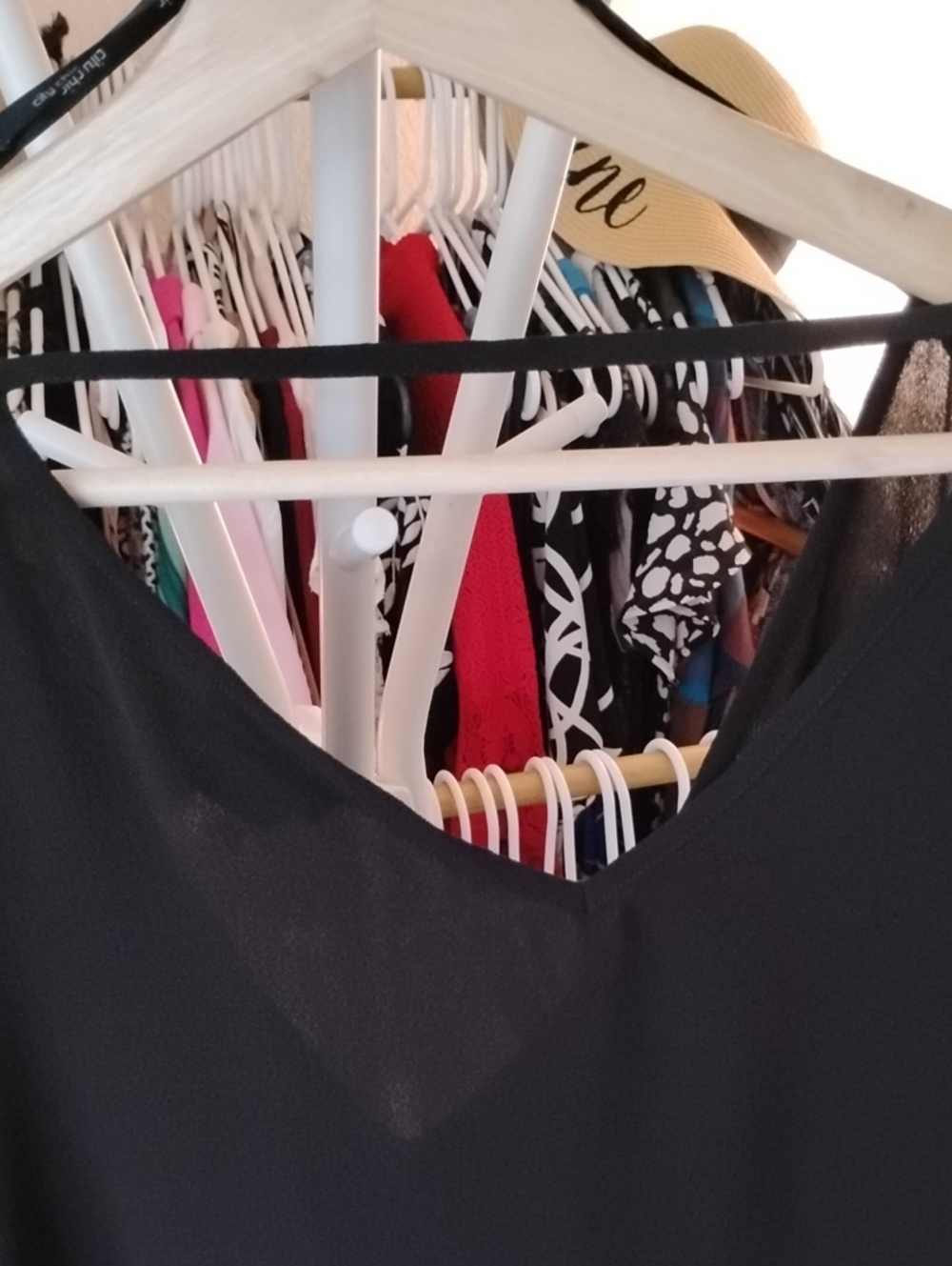 Sheer V-Neck/Back Ruffle Sleeve Blouse - Picture 6 of 9